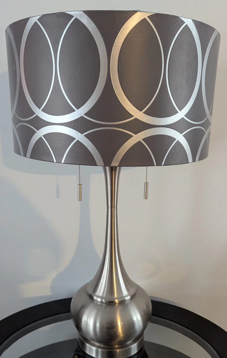 Set of 2 Brushed Nickel Accent Lamps