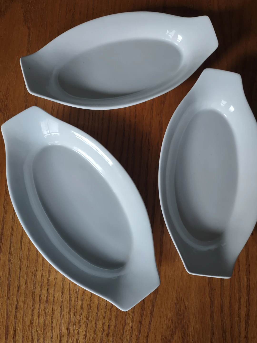 FREE: Set of 3 White Oval Serving Dishes