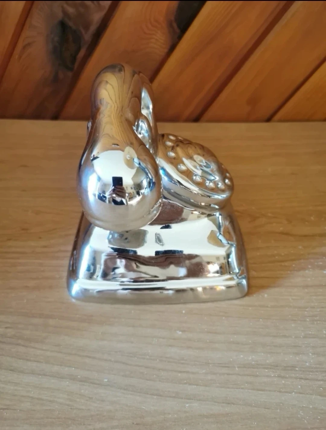 Silver Rotary Phone Decor Sculpture | Retro Inspired Accent - photo 2
