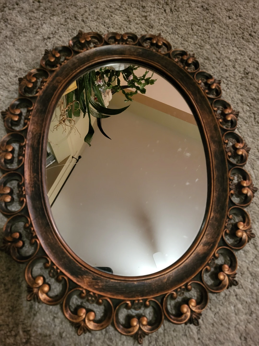Ornate Oval Wall Mirror