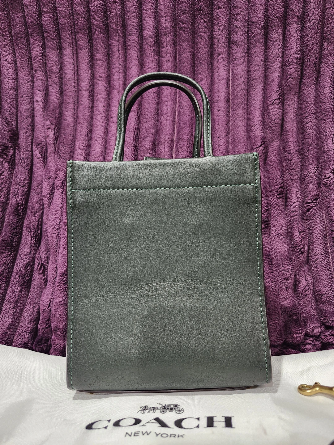 Coach Leather Mini Cashin tote - Sage Green - photo 2