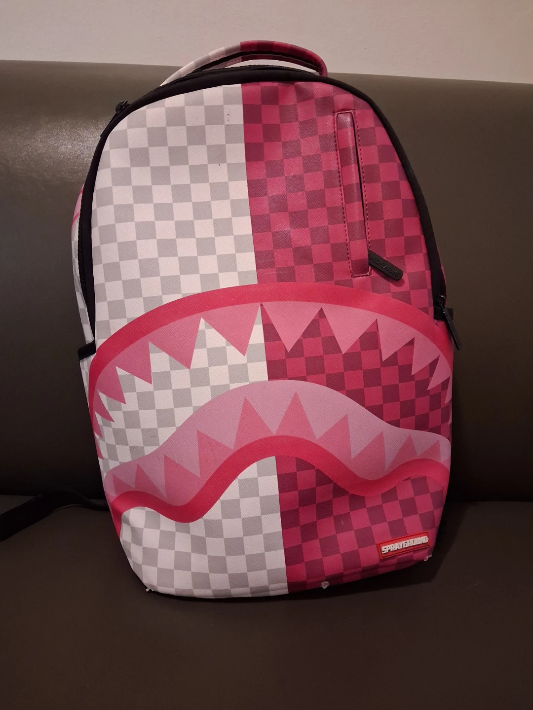 Sprayground Backpack Pink/White Checkered