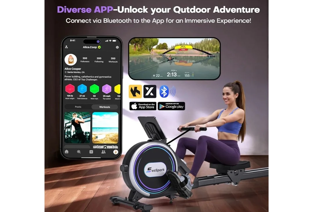 EvoSpark Rowing Machine with 32 Levels Magnetic Resistance - photo 3