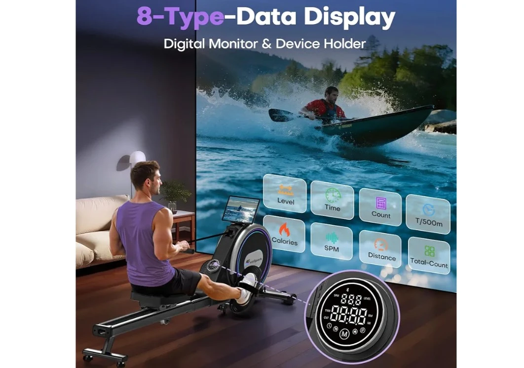 EvoSpark Rowing Machine with 32 Levels Magnetic Resistance - photo 4