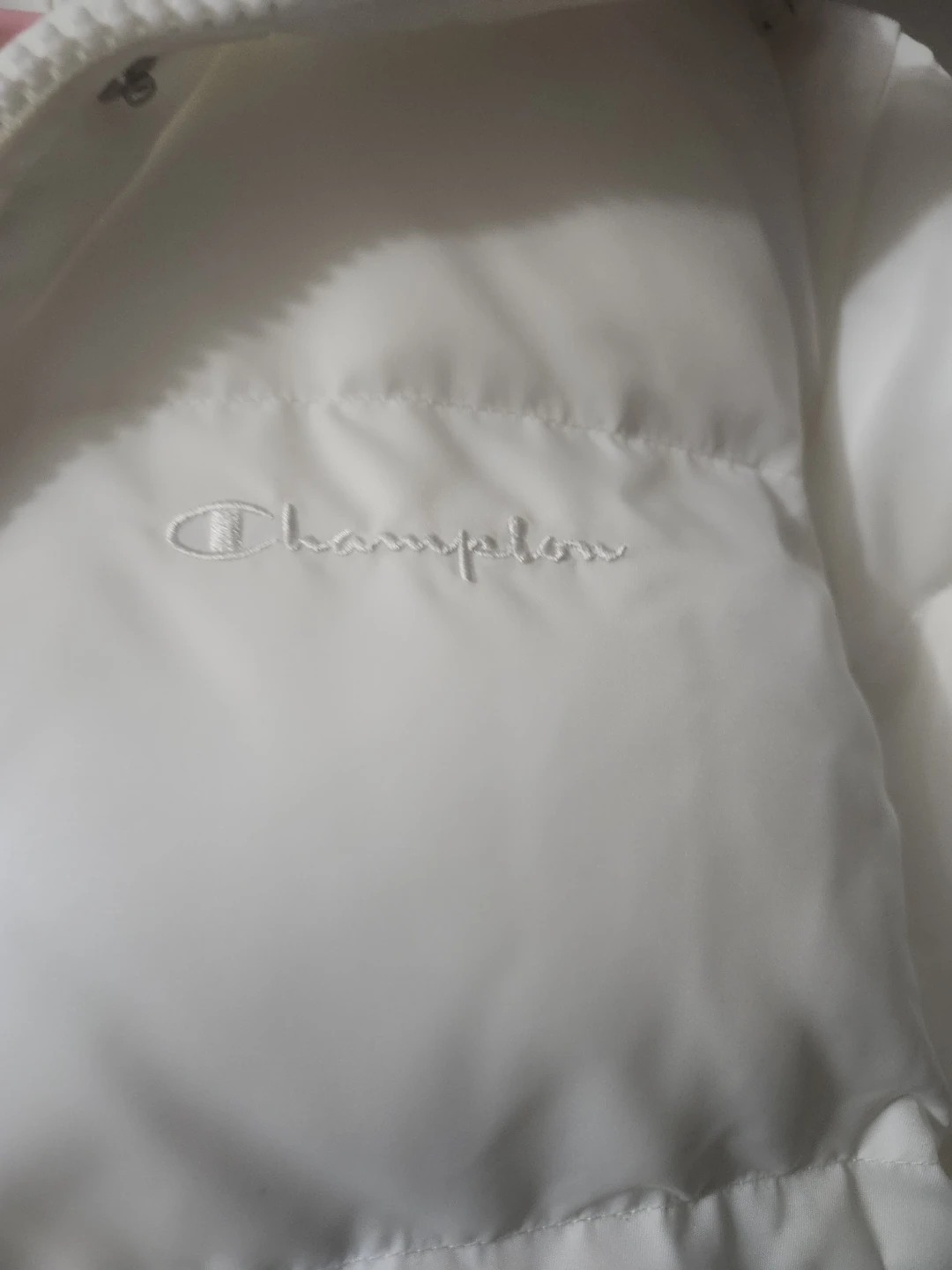Champion White Puffer Bomber Jacket - Size M - photo 2