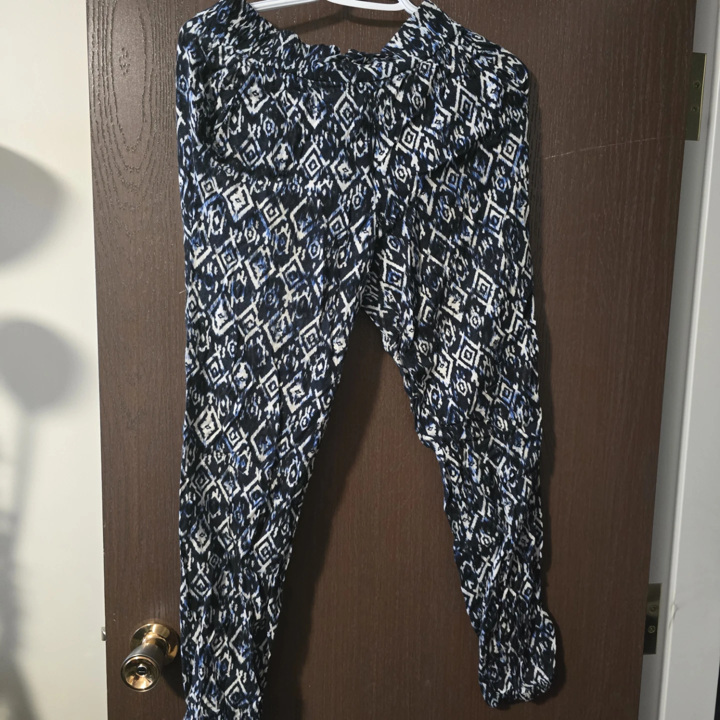 Women's Blue & White Patterned Pants XS/TD