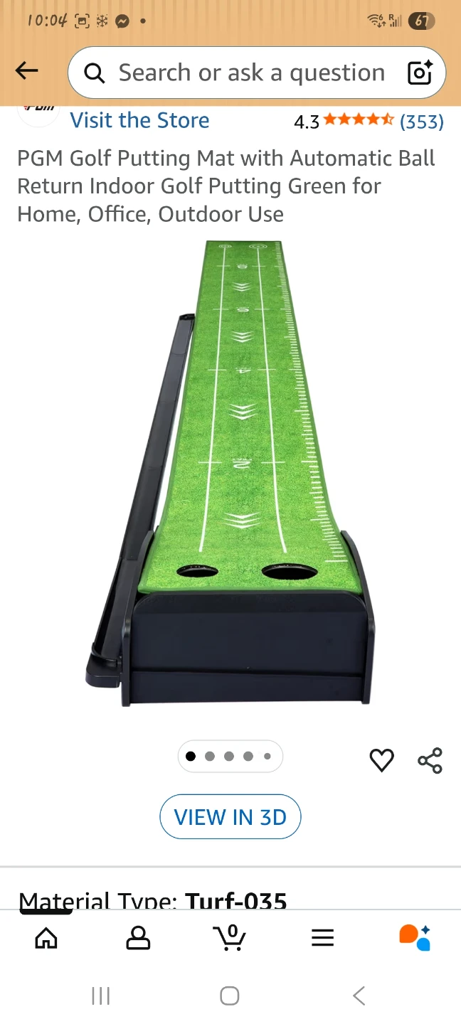 PGM Indoor Golf Putting Mat with Automatic Ball Return