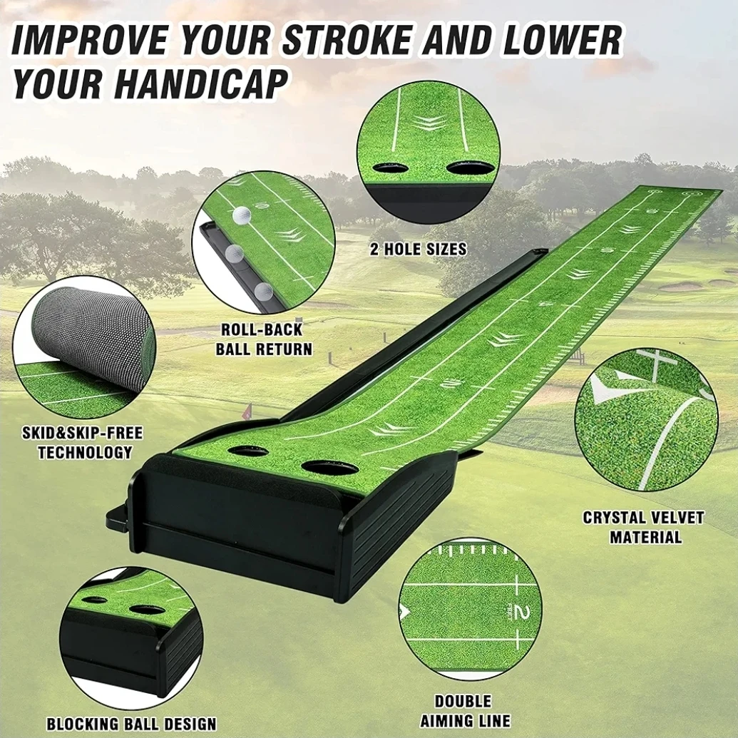 PGM Indoor Golf Putting Mat with Automatic Ball Return - photo 2