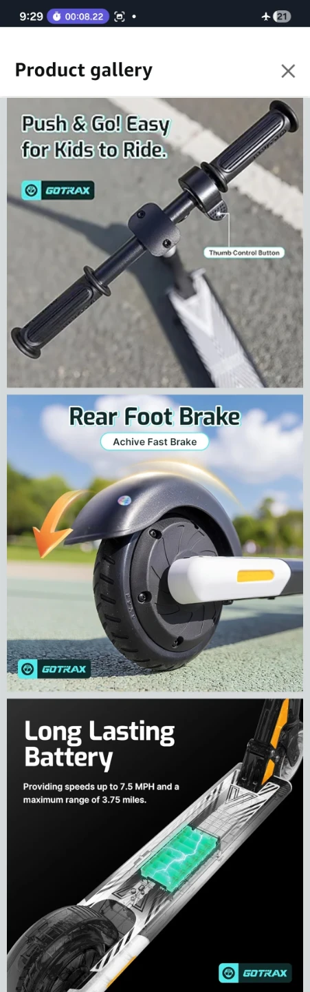 Gotrax GKS Mini Electric Scooter - photo 5