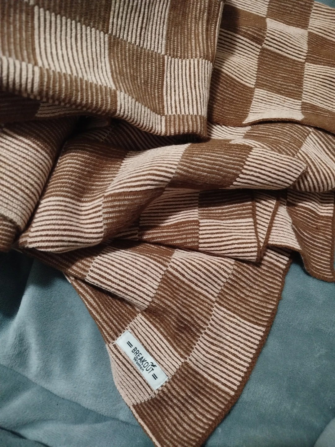 Breakout Women Brown Checkered Shawl