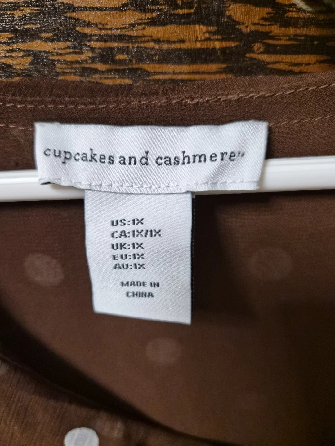 Cupcakes and Cashmere Brown Polka Dot Blouse - 1X - photo 4