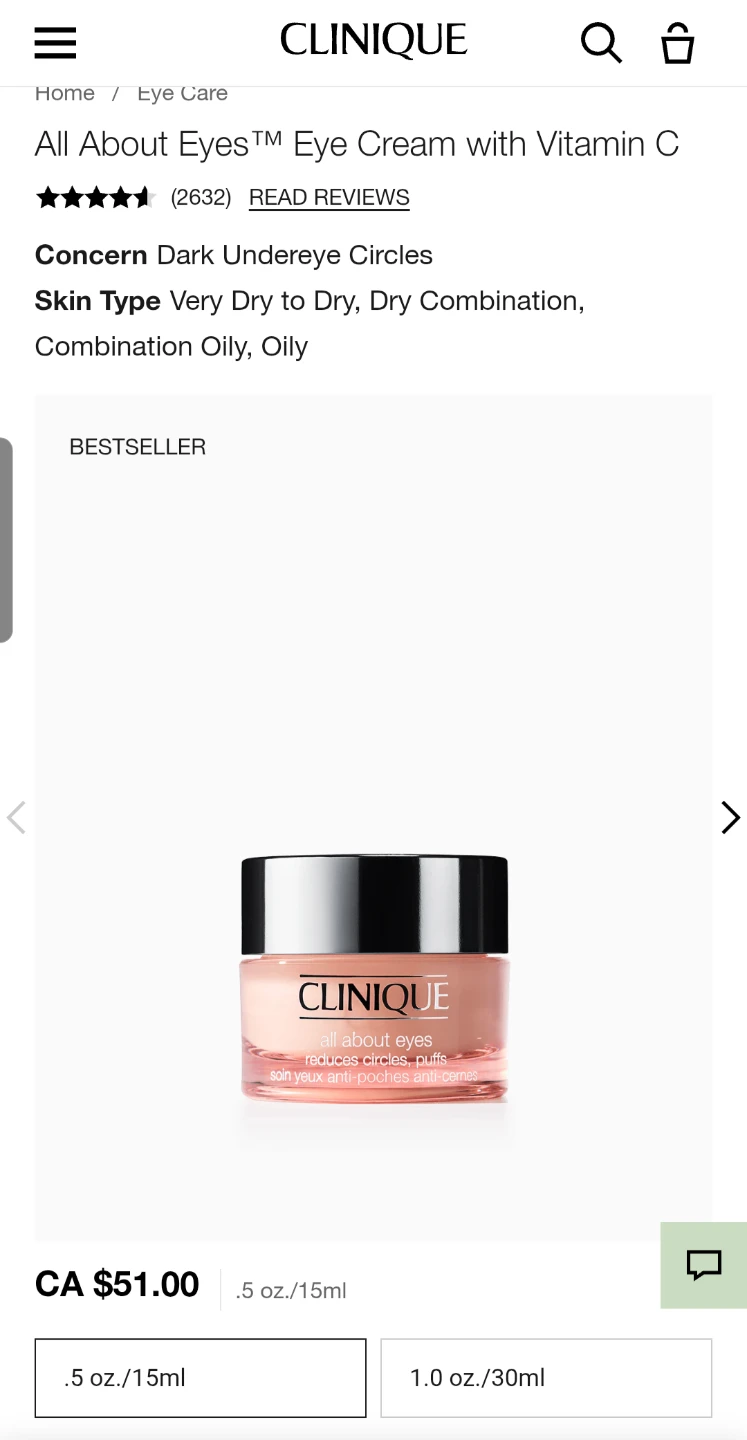 Clinique All About Eyes Eye Cream with Vitamin C