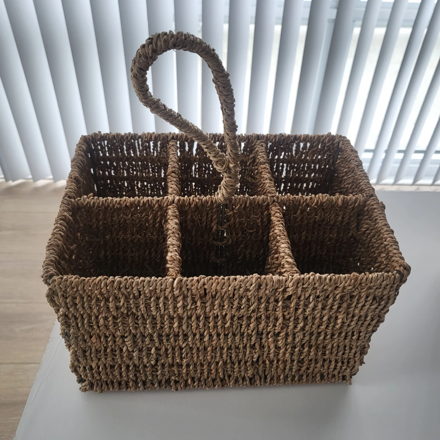 Woven seagrass storage caddy