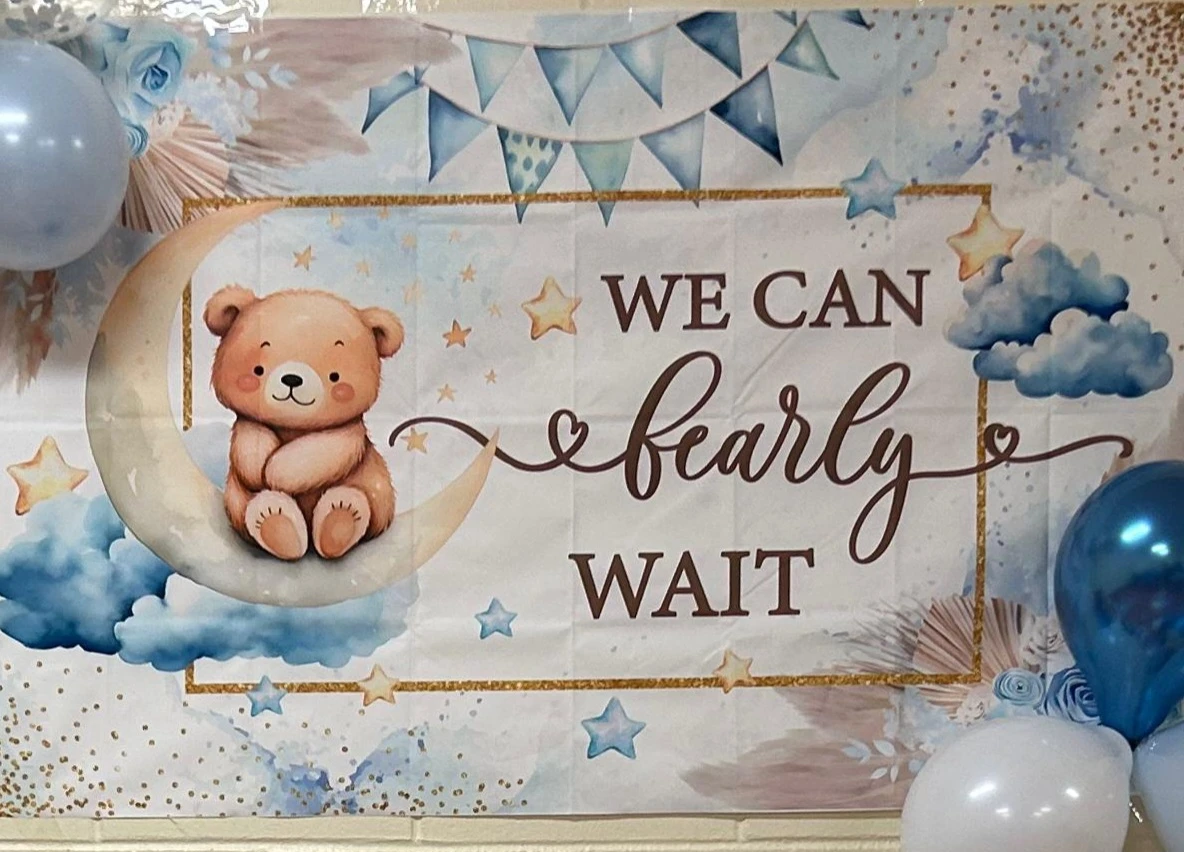 We Can "Bearly" Wait Baby Shower Backdrop