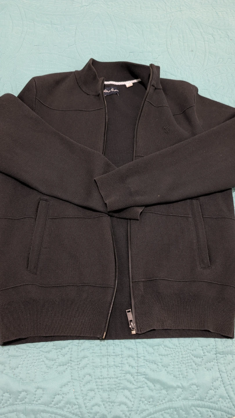 Robert Graham Black Zip Up Sweater M