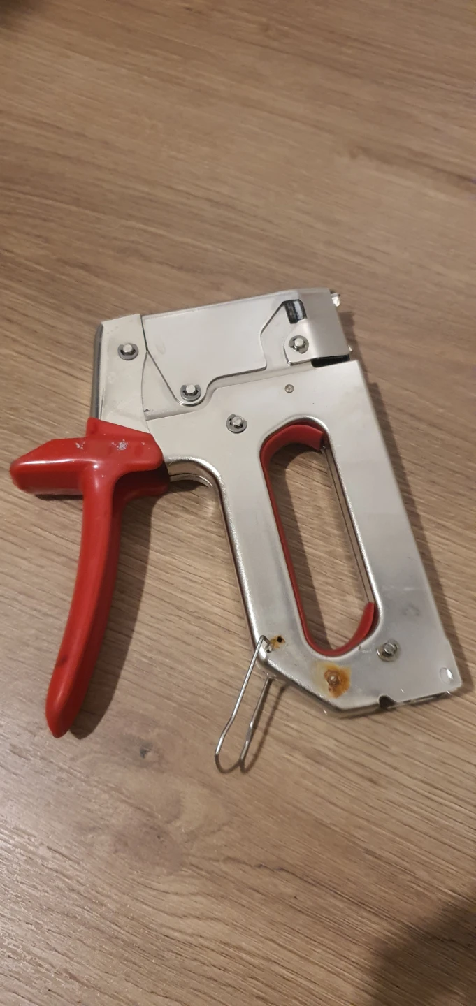 Silver Staple Gun with Red Handle