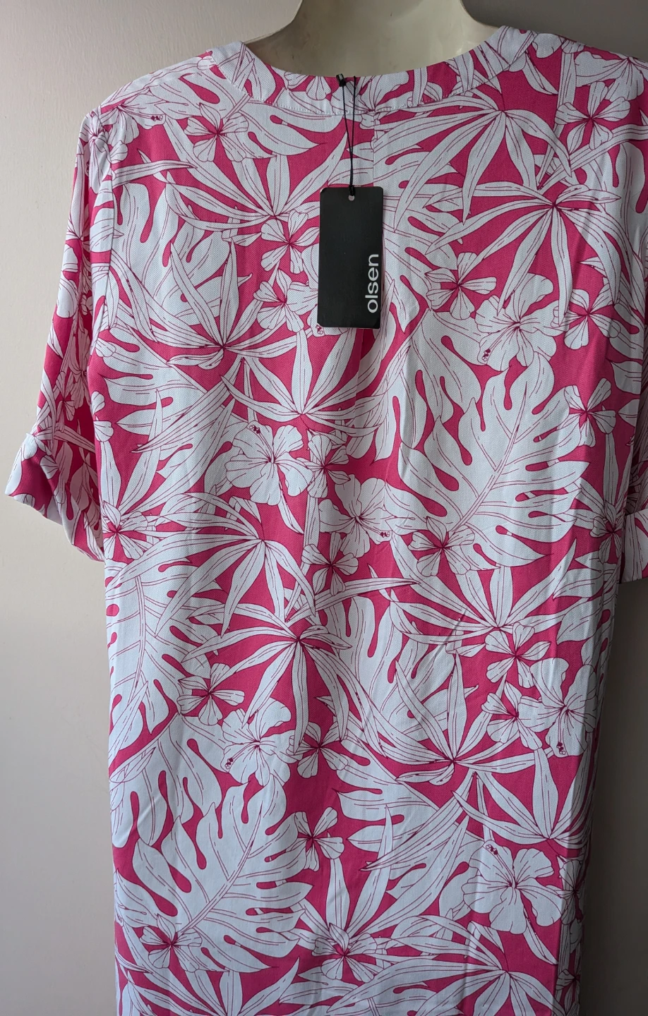 Olsen Women's Pink Floral Tunic Shirt New with tag MEDIUM - photo 2