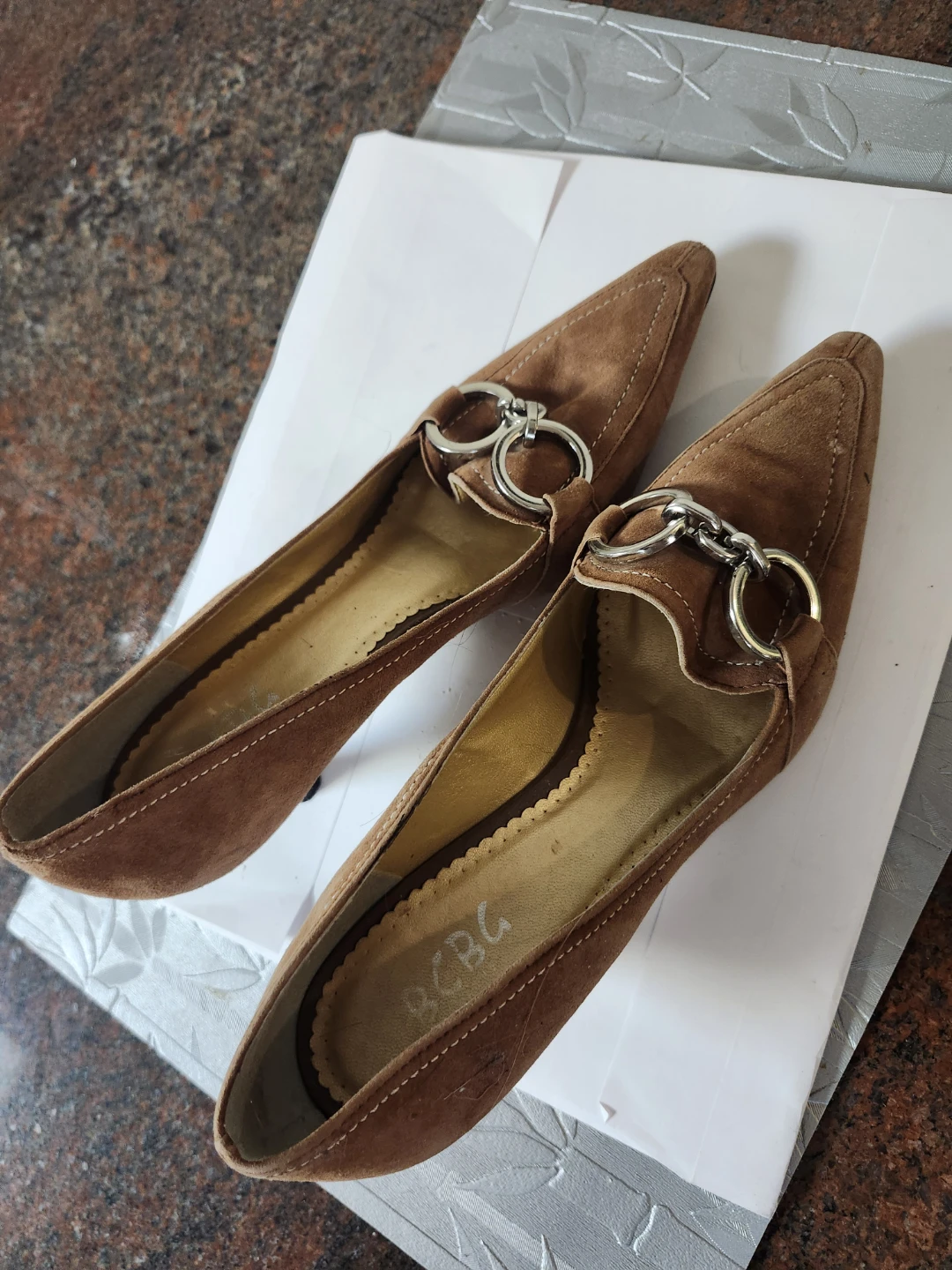 BCBG Brown Suede Heels - photo 4