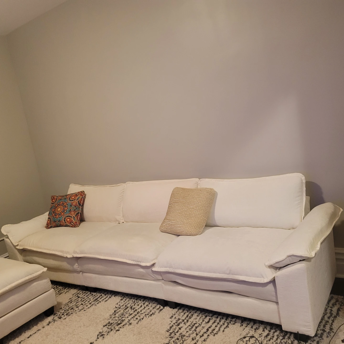 MODULAR Cream Color Cloud Couch with Ottoman - photo 2