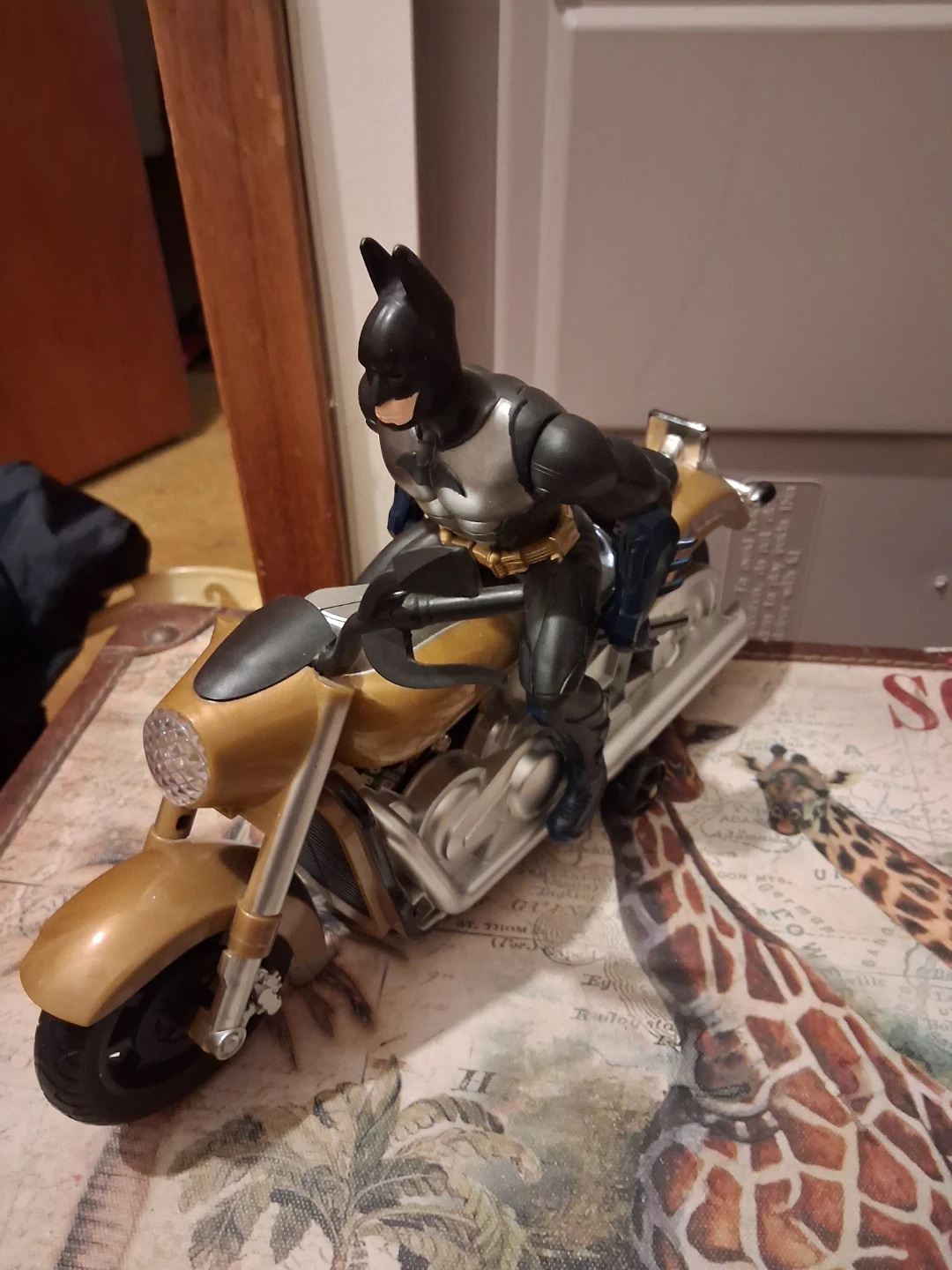Batman Action Figure on Motorcycle Toy