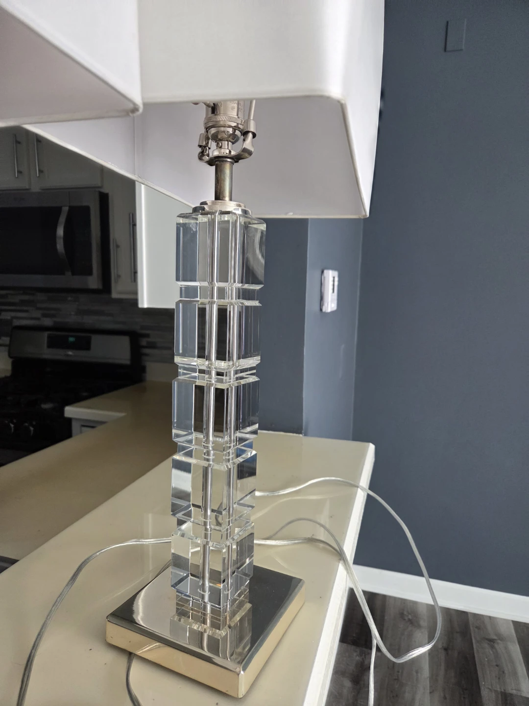 Set of 2 Crystal Cube Table Lamps - photo 3