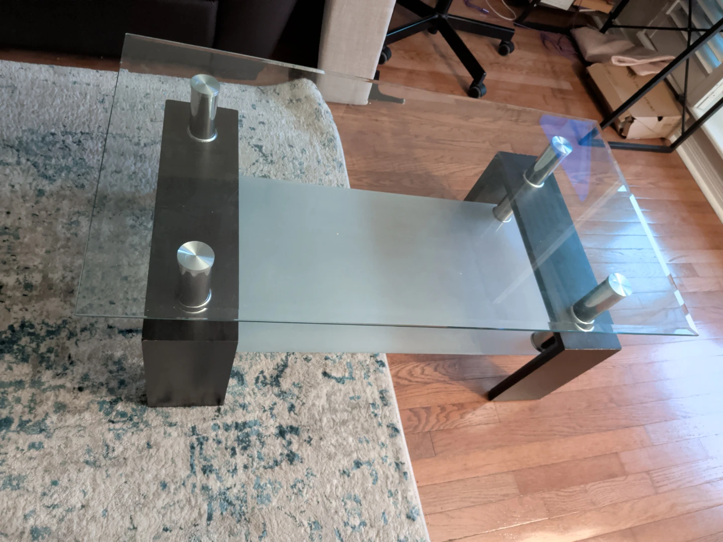 Glass Coffee Table with Black Frame - photo 2