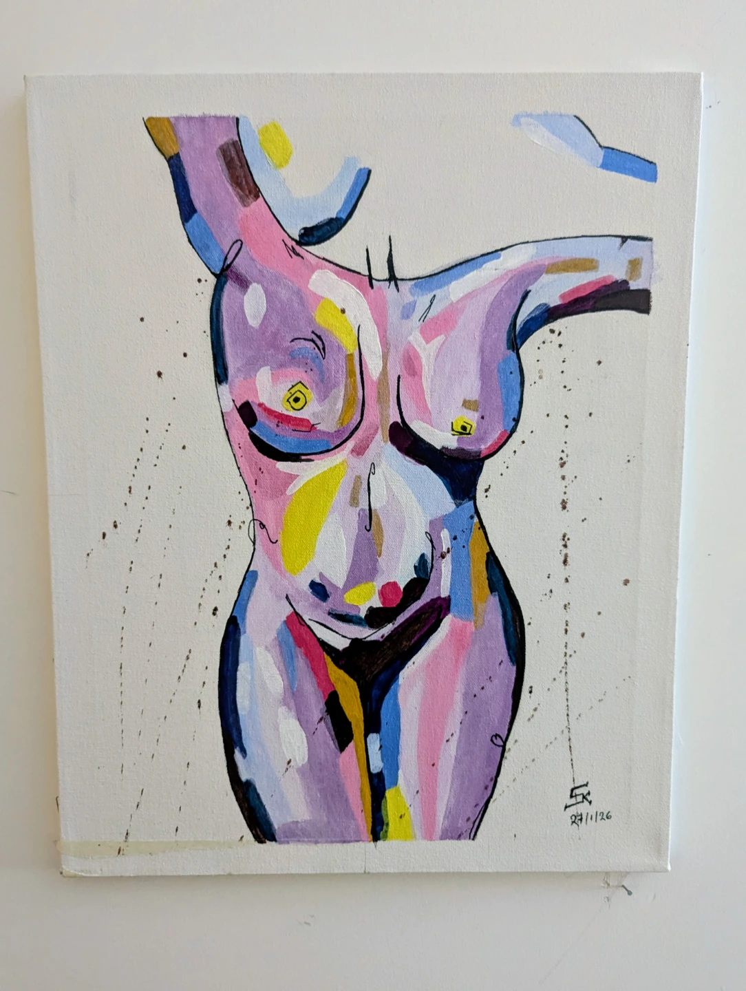 Abstract Body Painting- Hand painted.