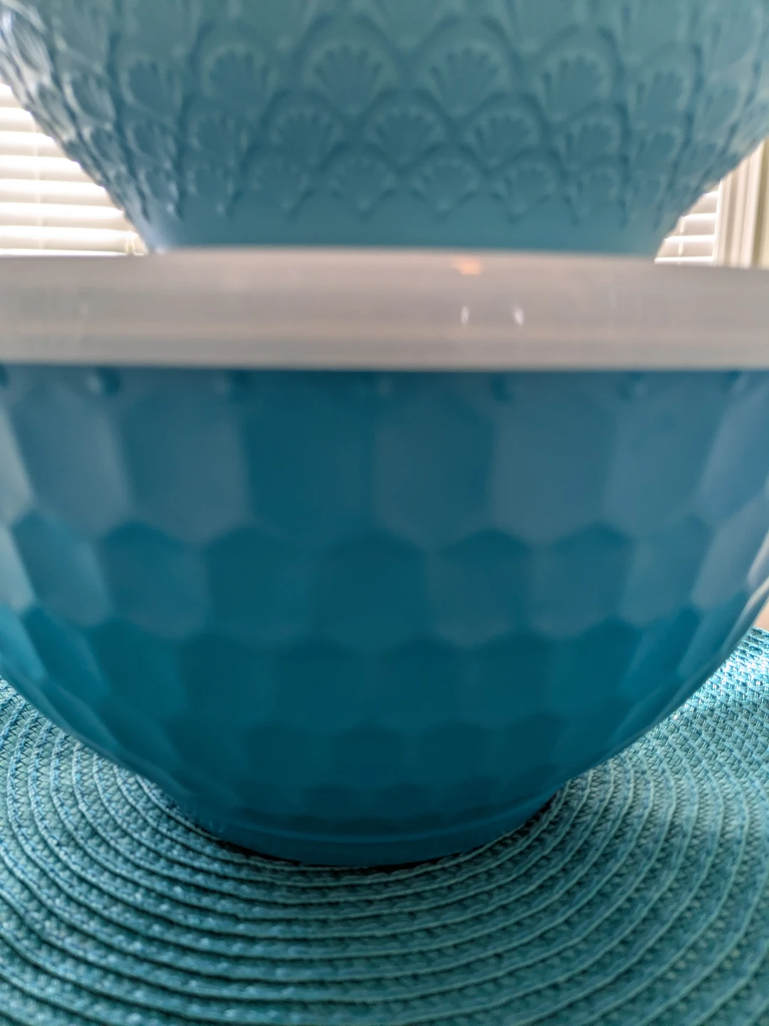 Blue Embossed Mixing Bowls with Lids - Set of 2 - photo 2