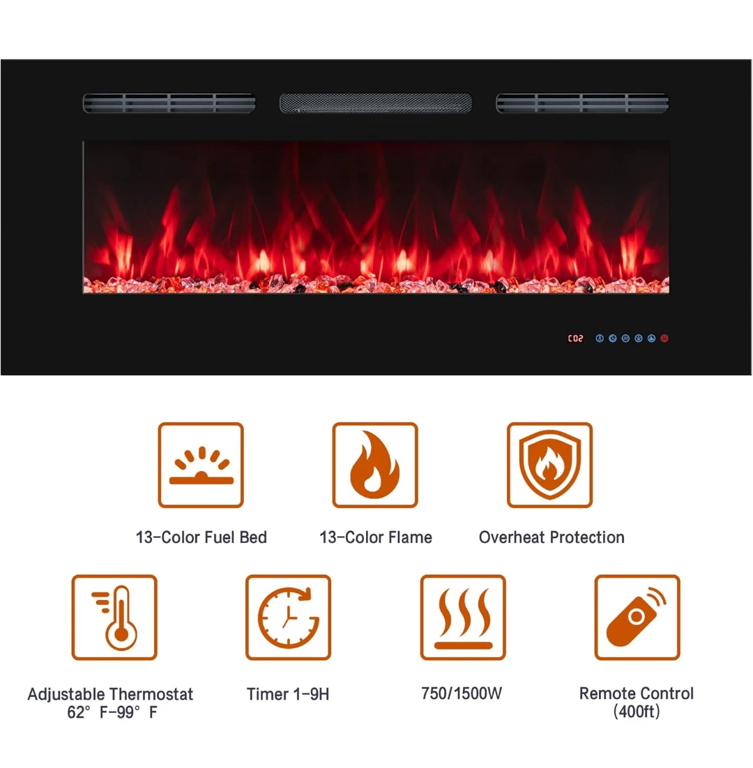 36" Electric Fireplace with 13 Color Flame & Fuel Bed - photo 4