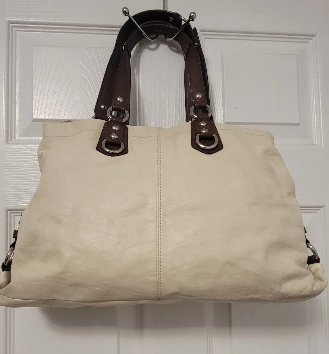 Coach Cream & Brown Leather Satchel - photo 4