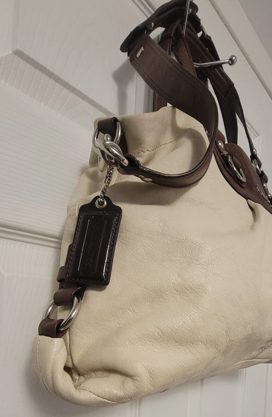 Coach Cream & Brown Leather Satchel - photo 5
