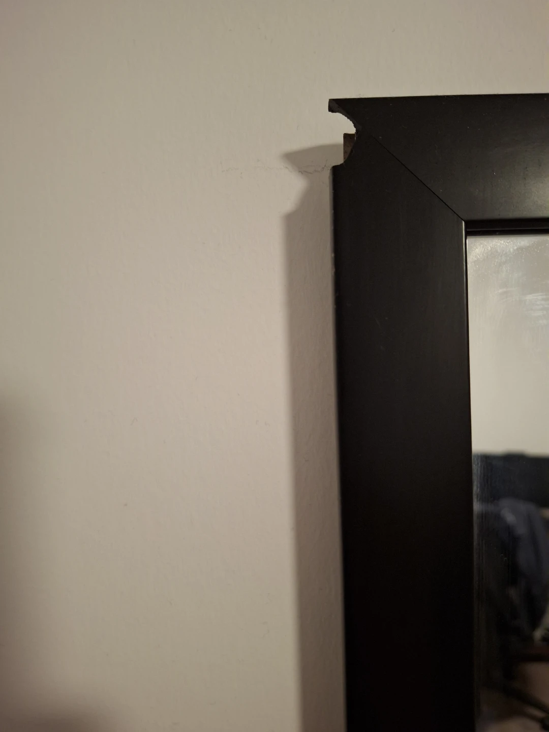 Black Framed Wall Mirror and Like New Steam Iron Combo - photo 2