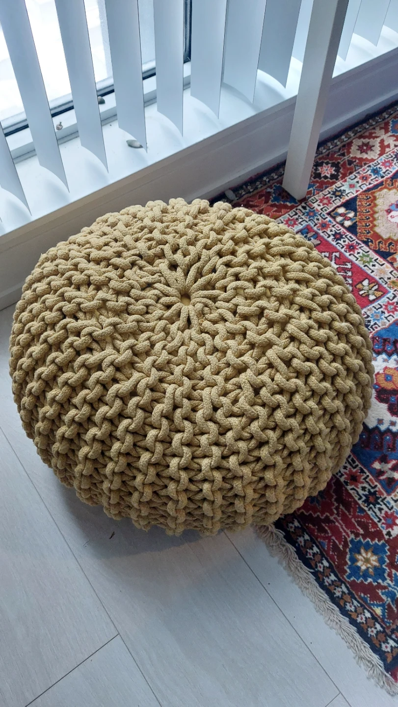 Knitted Pouf Ottoman Footrest