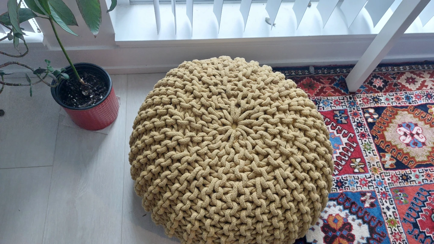 Knitted Pouf Ottoman Footrest - photo 2