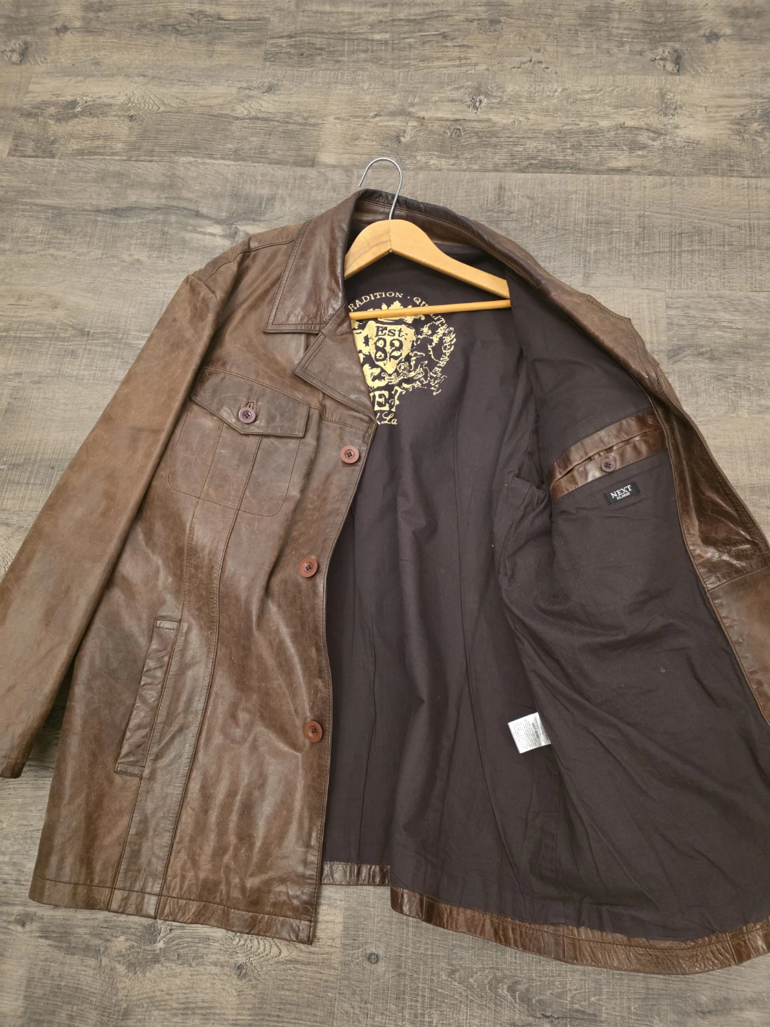 Brown Leather Jacket - Next - XX-Large - photo 2