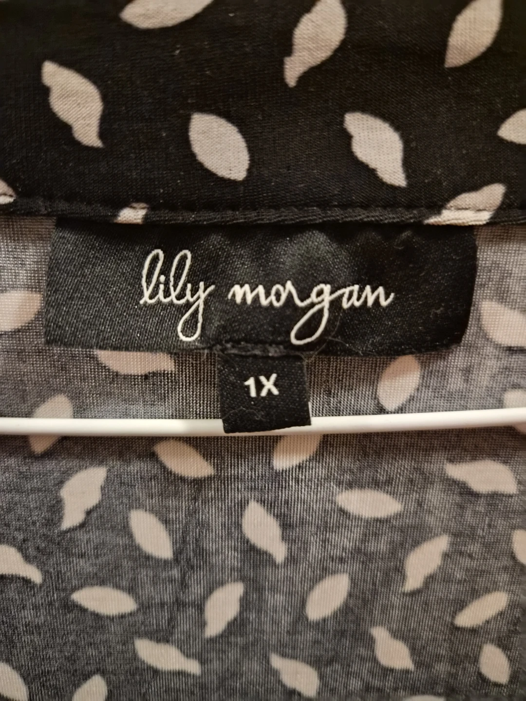 Lily Morgan Cold Shoulder Blouse - Black/White Print - photo 3