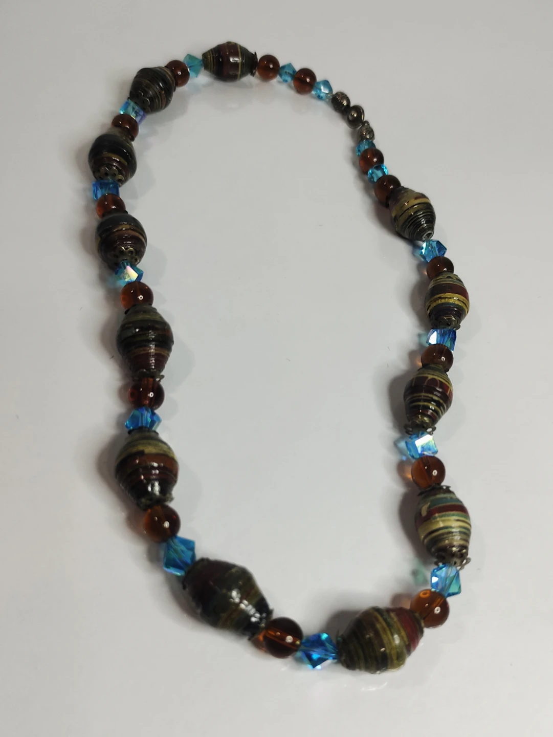 Handmade Rolled Paper Bead Necklace