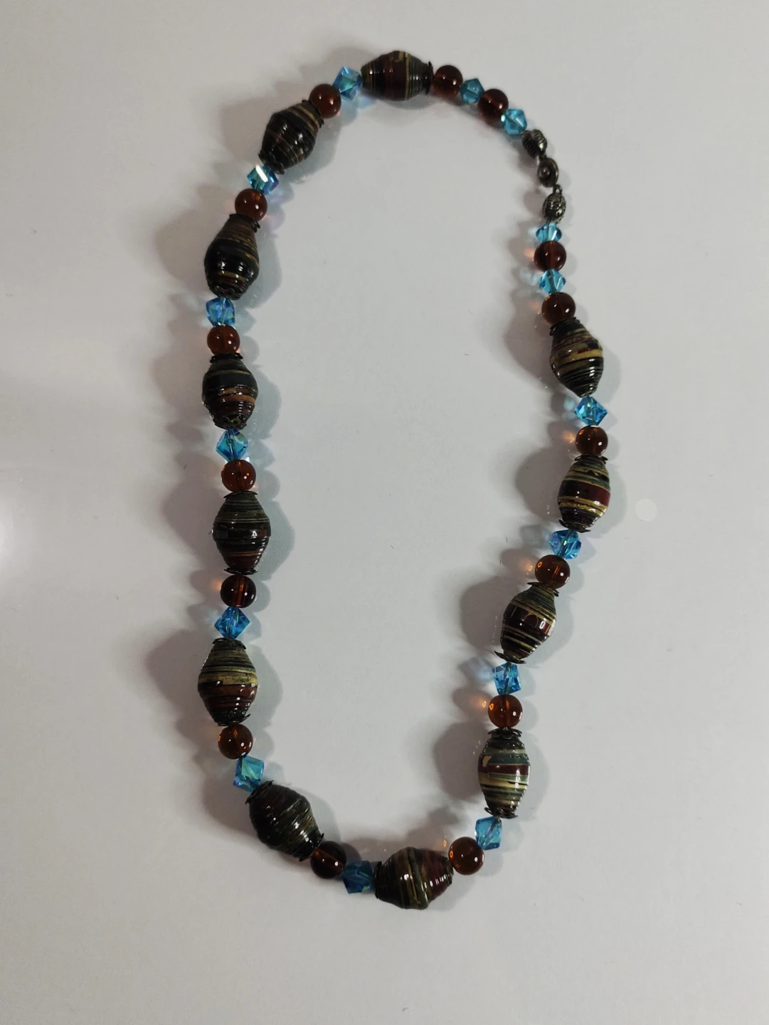 Handmade Rolled Paper Bead Necklace - photo 2