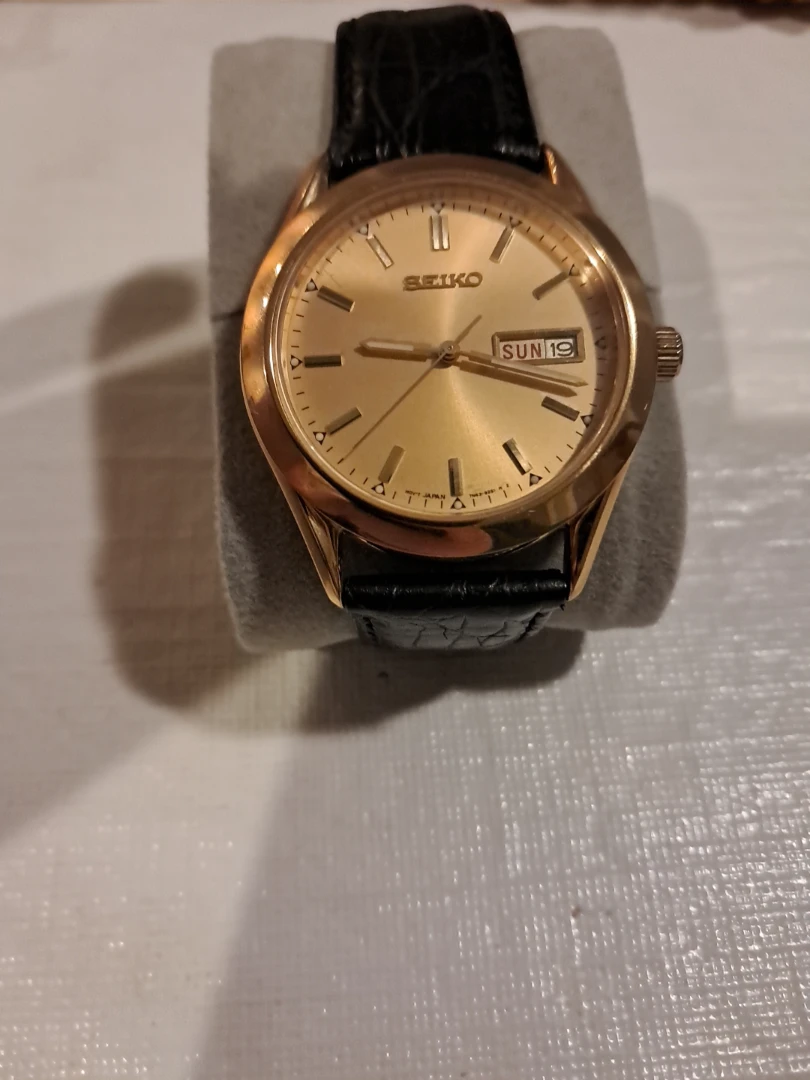Seiko Gold Watch with Alligator grain Band