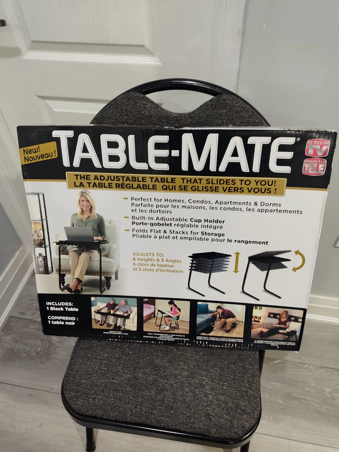 Table-Mate Adjustable Folding Table - Black - photo 4
