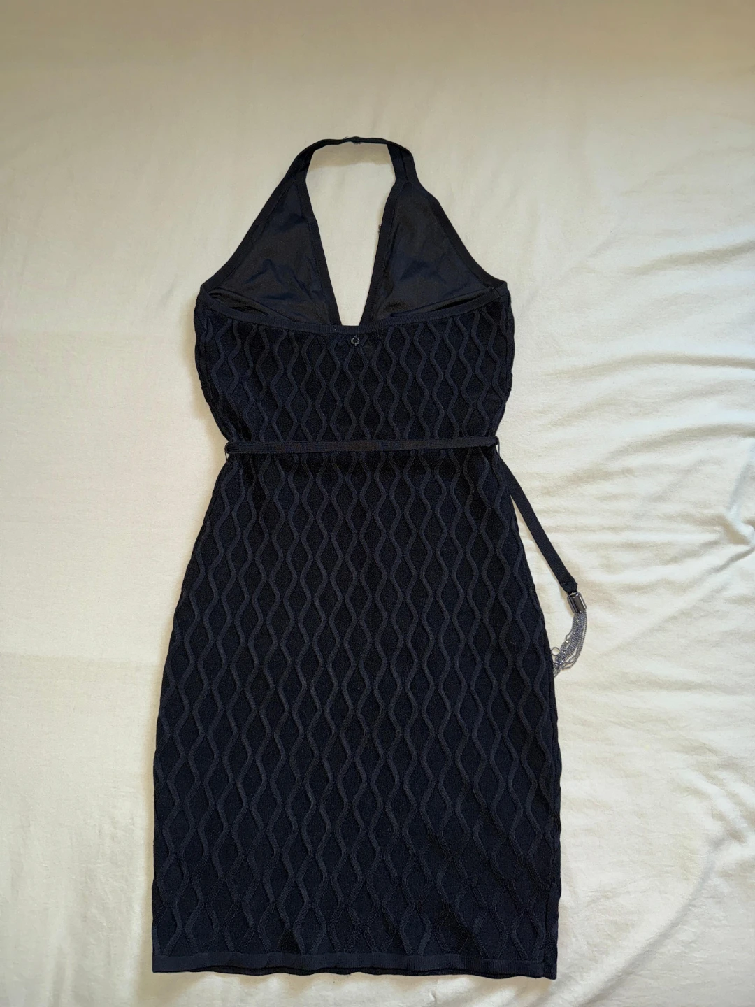 (GUESS)Black Halter Dress with Belt - photo 2