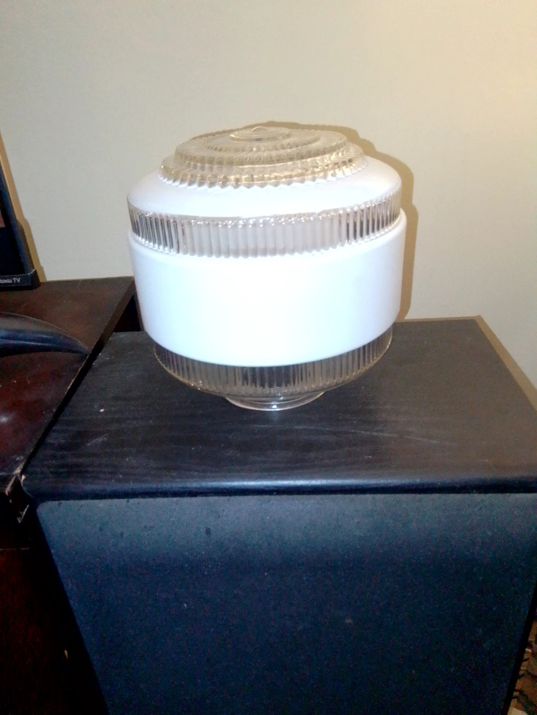 White & Clear Glass Ceiling Light Cover or Lamp Shade.