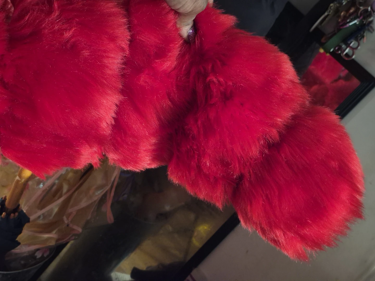 Red Faux Fur Coat - photo 4