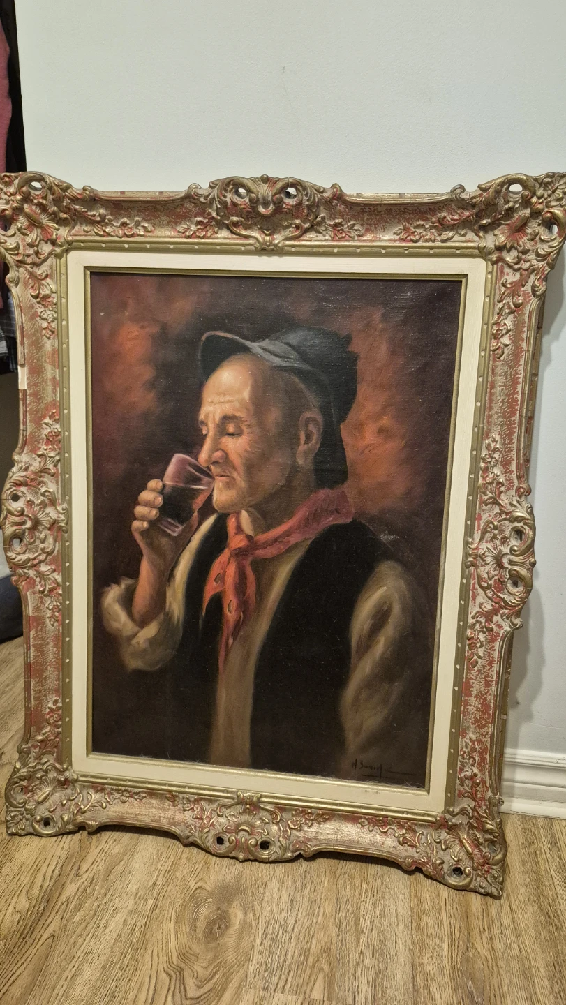 Oil painting with gold frame