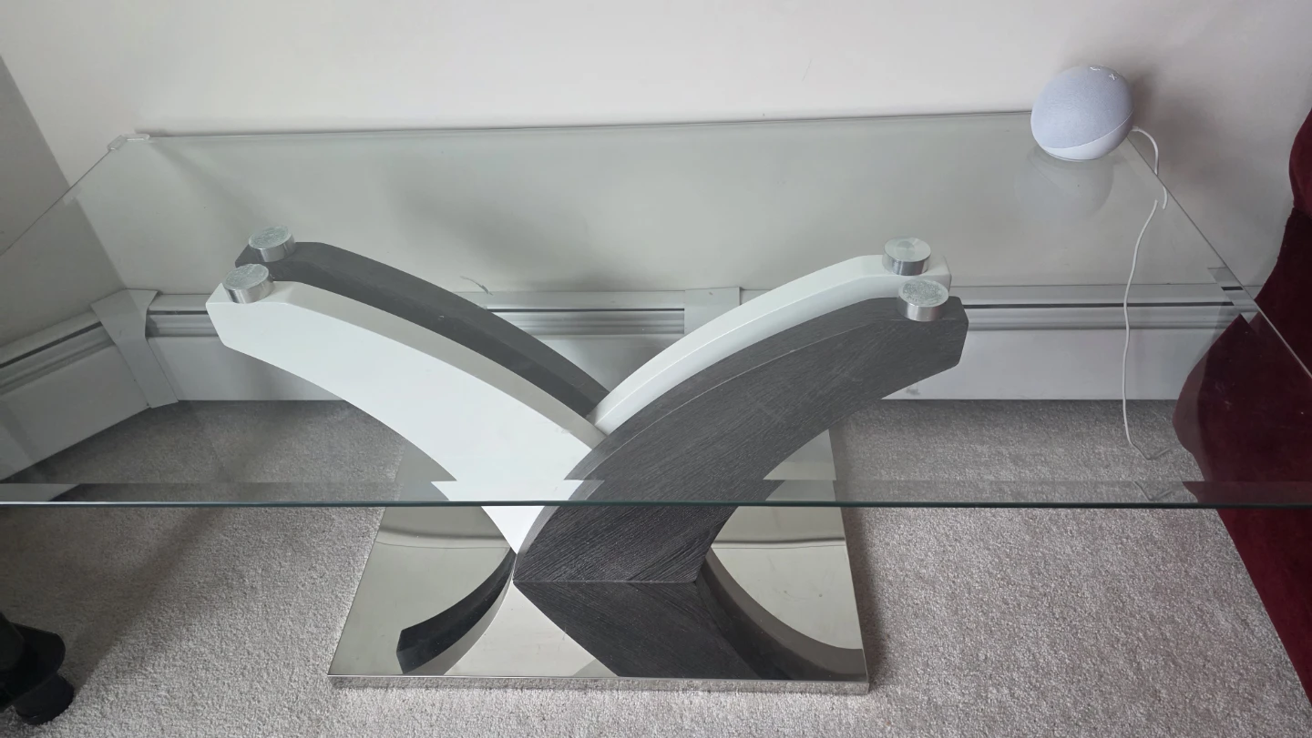 Glass Coffee Table with Modern Base - photo 2