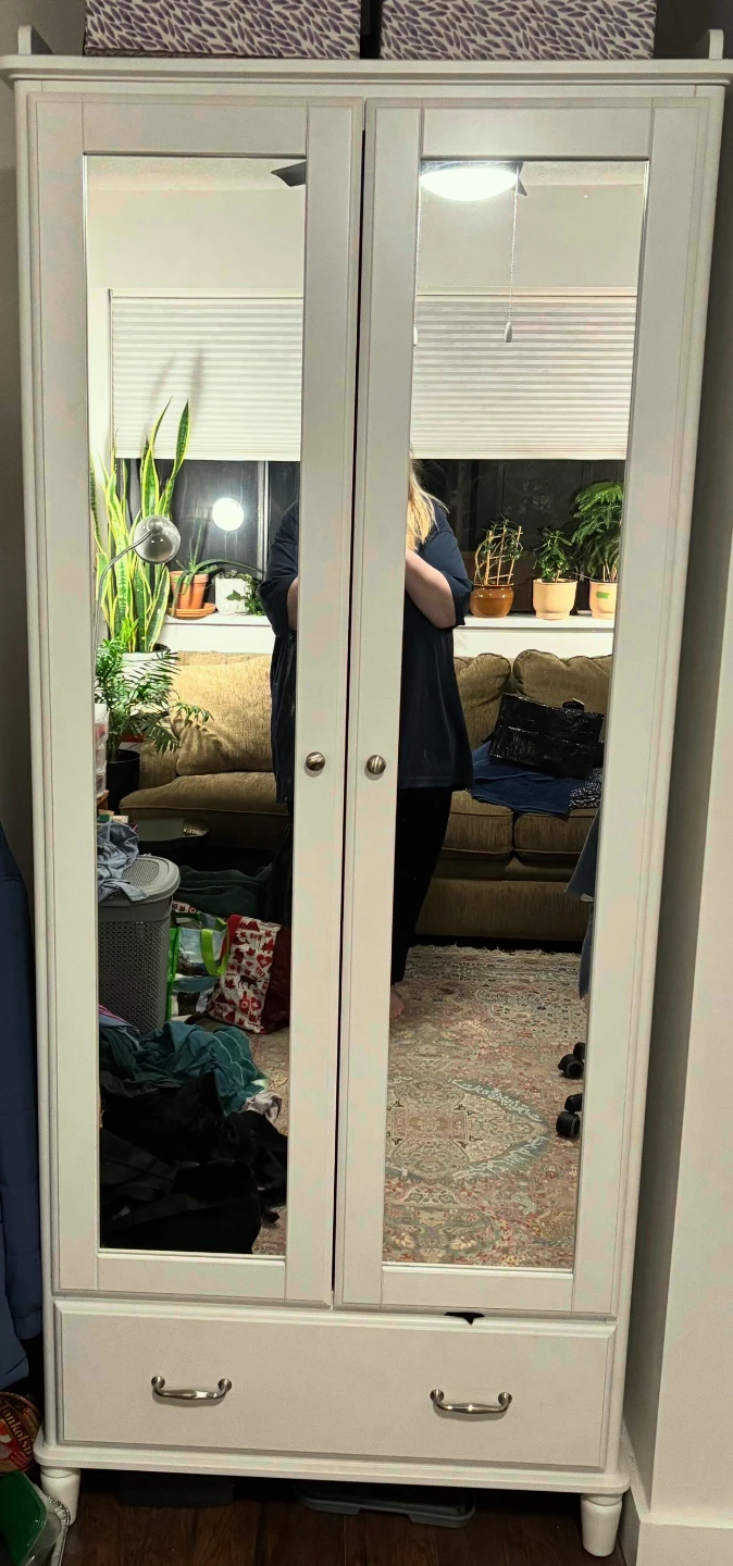White Wardrobe with Mirror Doors 🥕 - photo 2