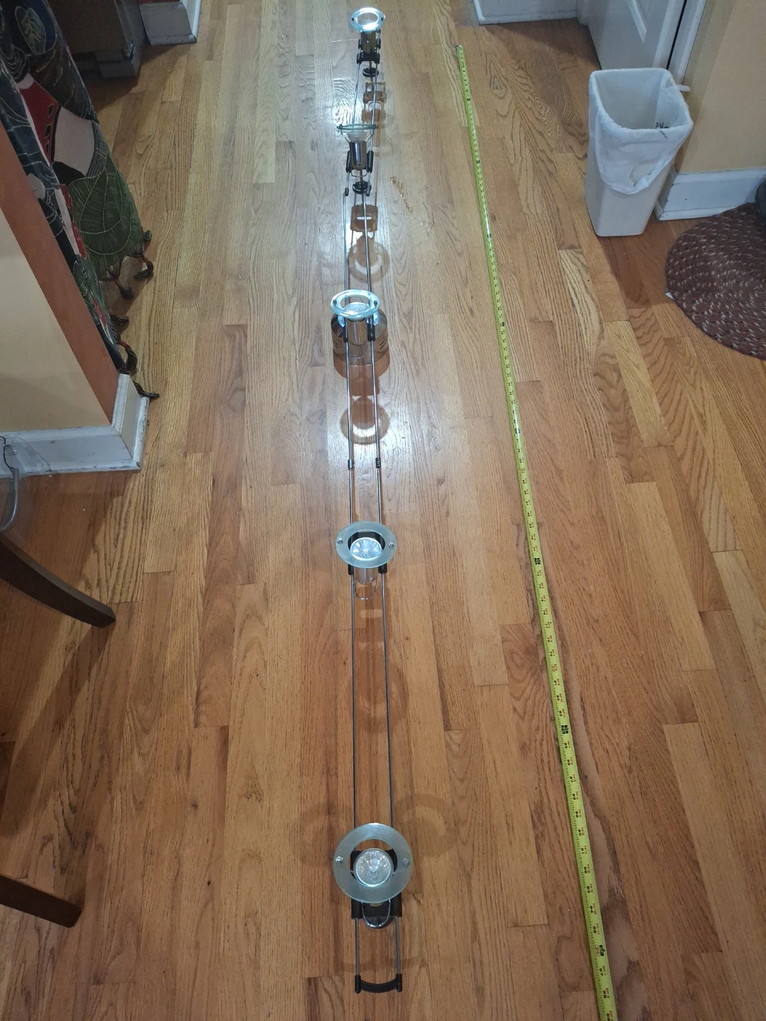 Low Voltage Halogen Cable Rail Track Light - 5 Heads Frost Glass