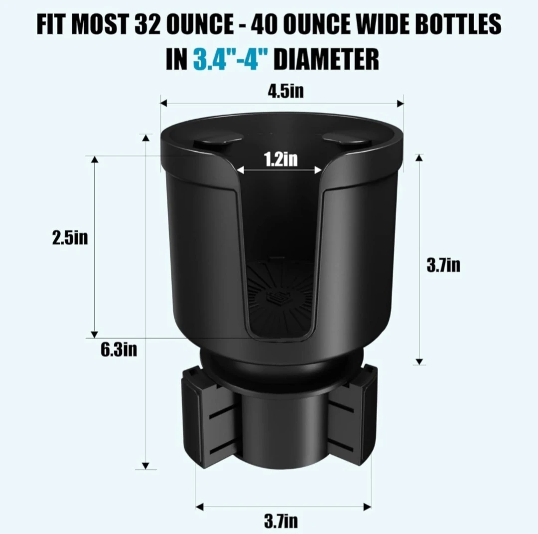 Upgraded Car Cup Holder Expander Adapter with Offset Adjus... - photo 4