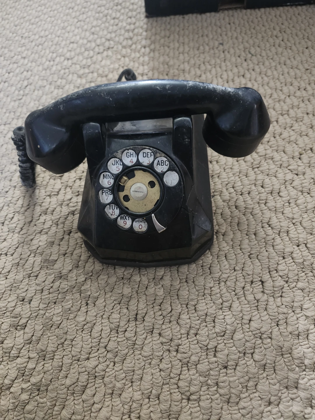 Vintage Black Rotary Dial Telephone