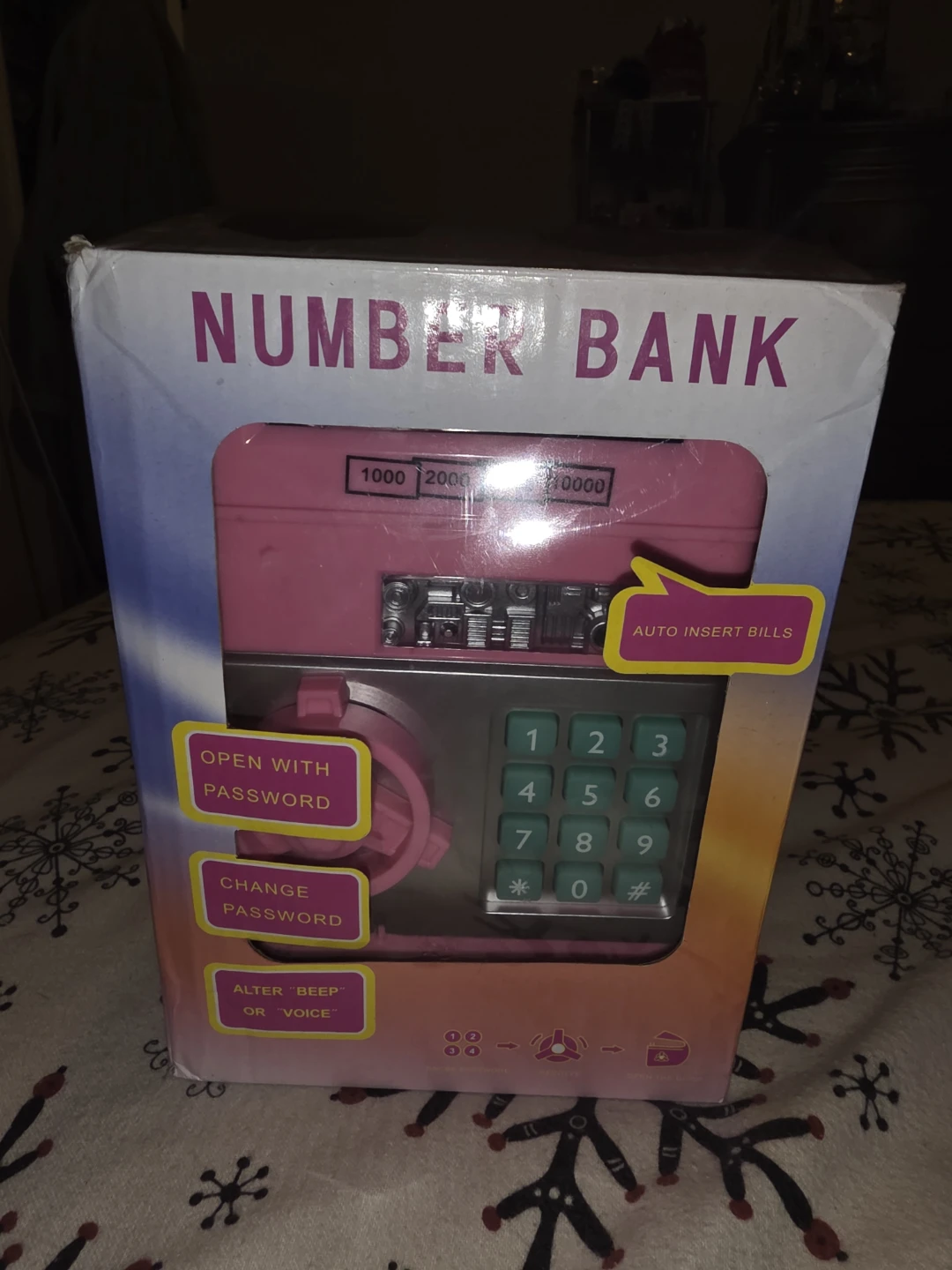 Pink Number Bank Safe